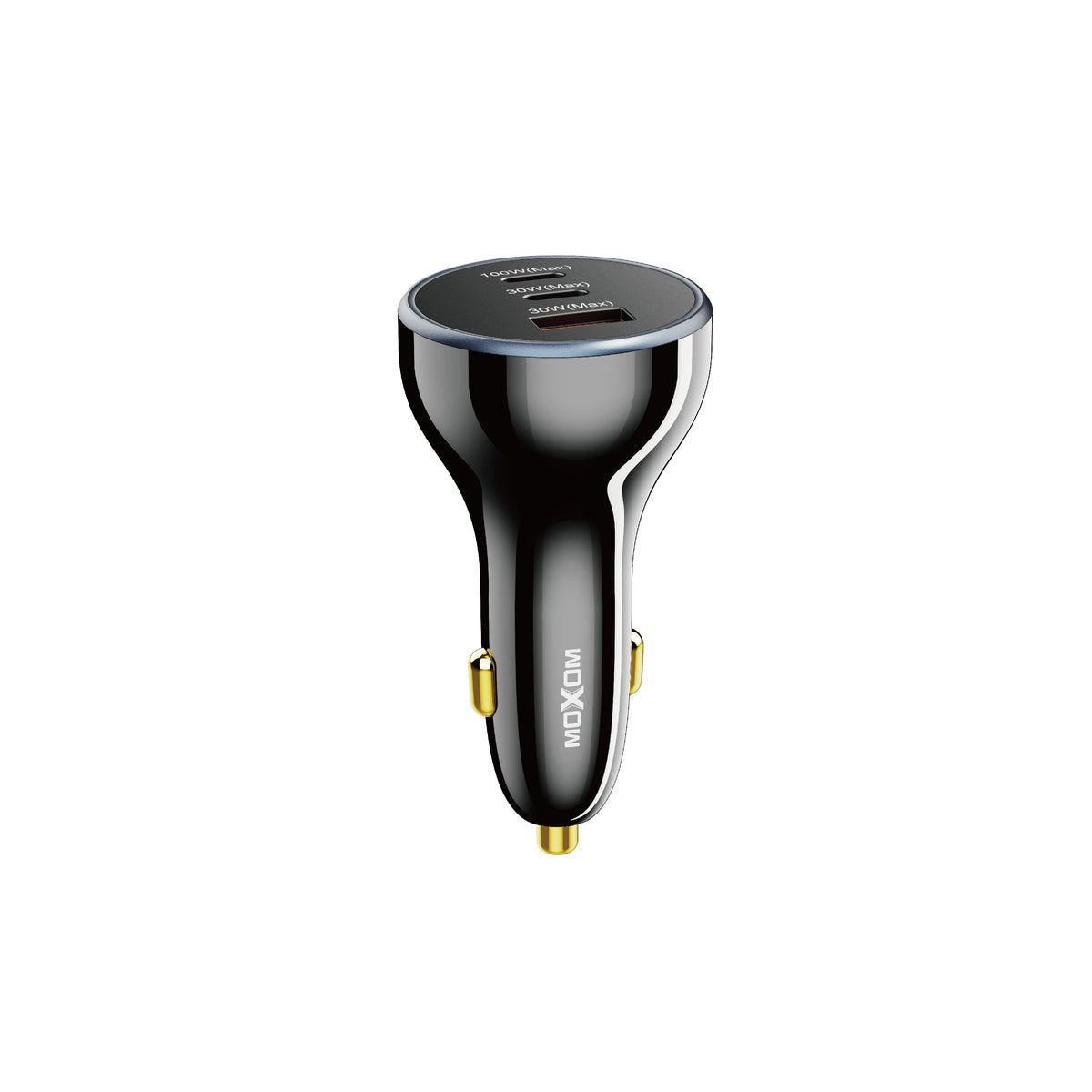 MOXOM LX-VC806 160W 3-Port Car Charger – 100W USB-C Laptop Charging + 30W USB-C + 30W USB-A