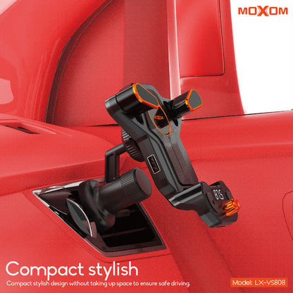 MOXOM LX-VS808 2-in-1 Vent Phone Holder + Bluetooth FM Transmitter – Stream to Car Stereo, USB Charging