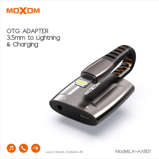 Moxom LX-AX801 3.5mm to Lightning Adapter with Charging