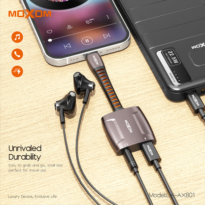 Moxom LX-AX801 3.5mm to Lightning Adapter with Charging