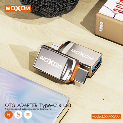 Moxom LX-AX803 Type-C to USB OTG Adapter – Silver