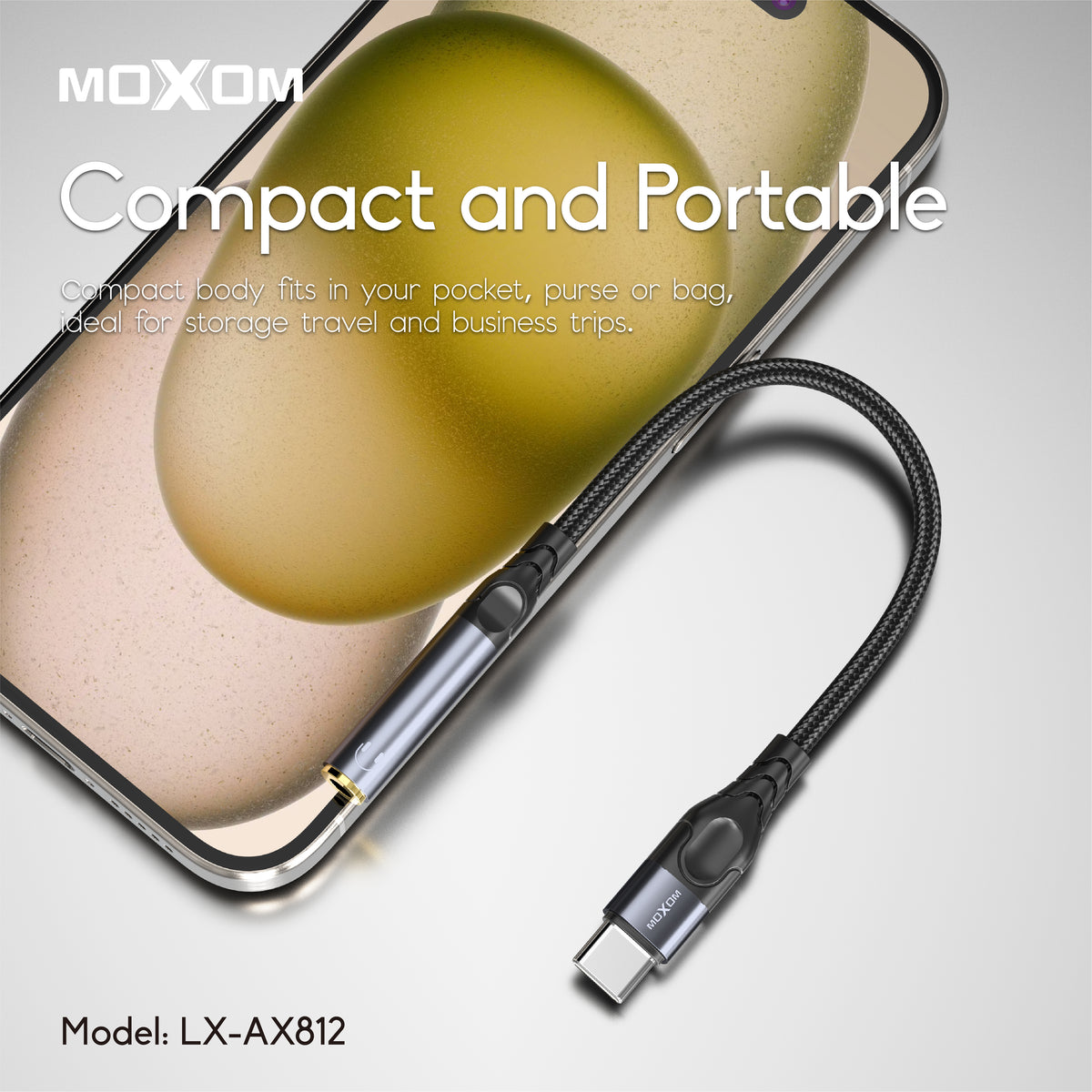 Moxom LX-AX812 Type-C to 3.5mm AUX Audio Adapter