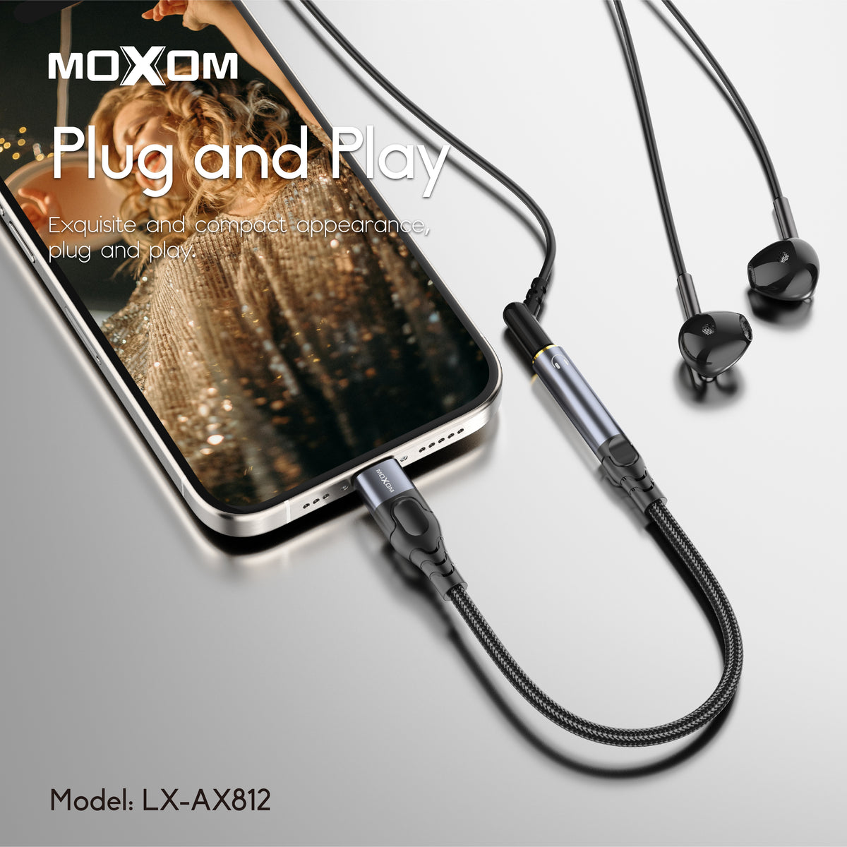 Moxom LX-AX812 Type-C to 3.5mm AUX Audio Adapter