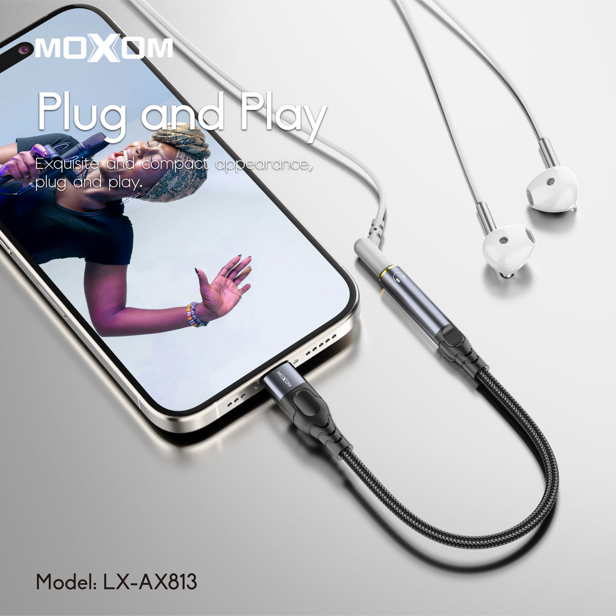 Moxom LX-AX813 Lightning to 3.5mm Audio Adapter