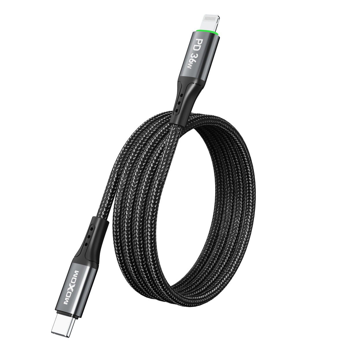 36W Auto Power-Off Data Cable for PD Lightning – MOXOM LX-CB805M