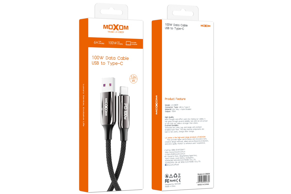 Moxom LX-CB839 6A QC3.0 Type-C Super Fast Charge Cable