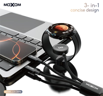 Moxom LX-CB916 Magnetic Wireless Watch Charger & Multi-Device Cable