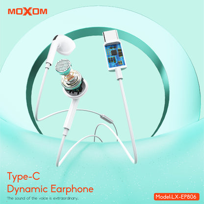 Type-C Dynamic Wired Earphone – MOXOM LX-EP806