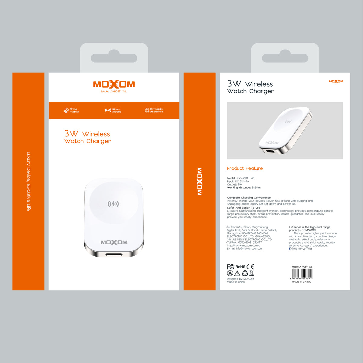 Moxom LX-HC811 3W Wireless Watch Charger – White