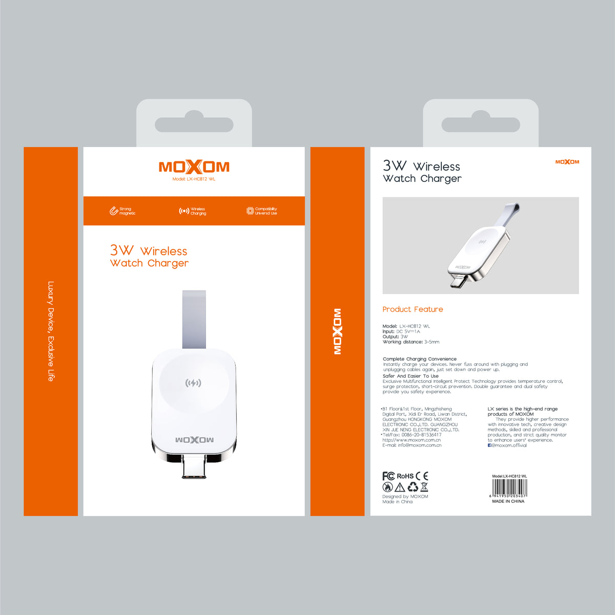 Moxom LX-HC812 3W Wireless Watch Charger – White