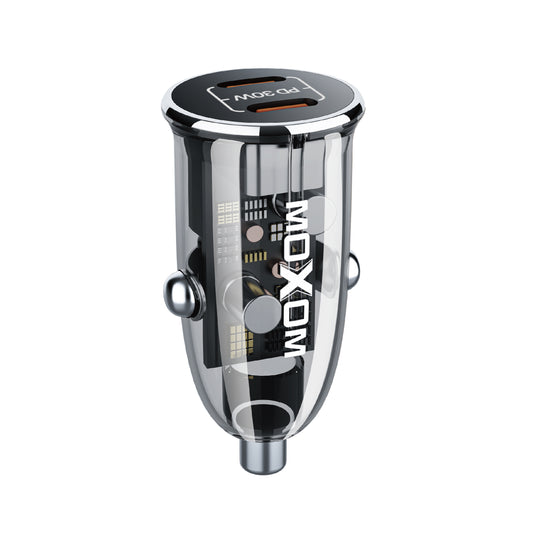 30W Dual-Port Transparent Car Charger – MOXOM LX-VC802