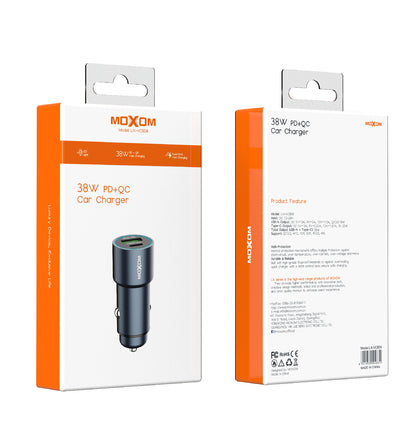 Moxom LX-VC804 38W PD+QC Dual-Port Car Charger