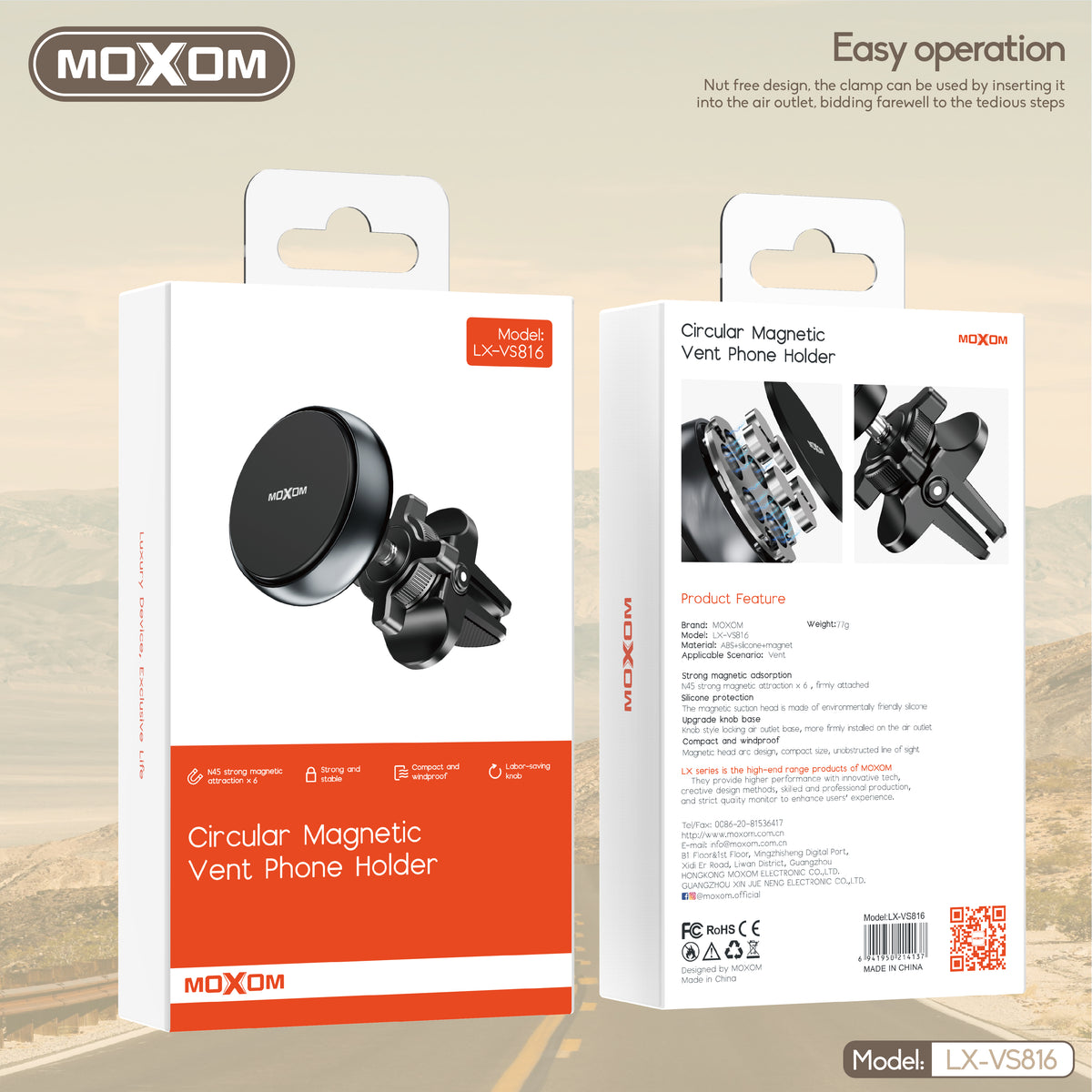 Moxom LX-VS816 Circular Magnetic Vent Phone Holder