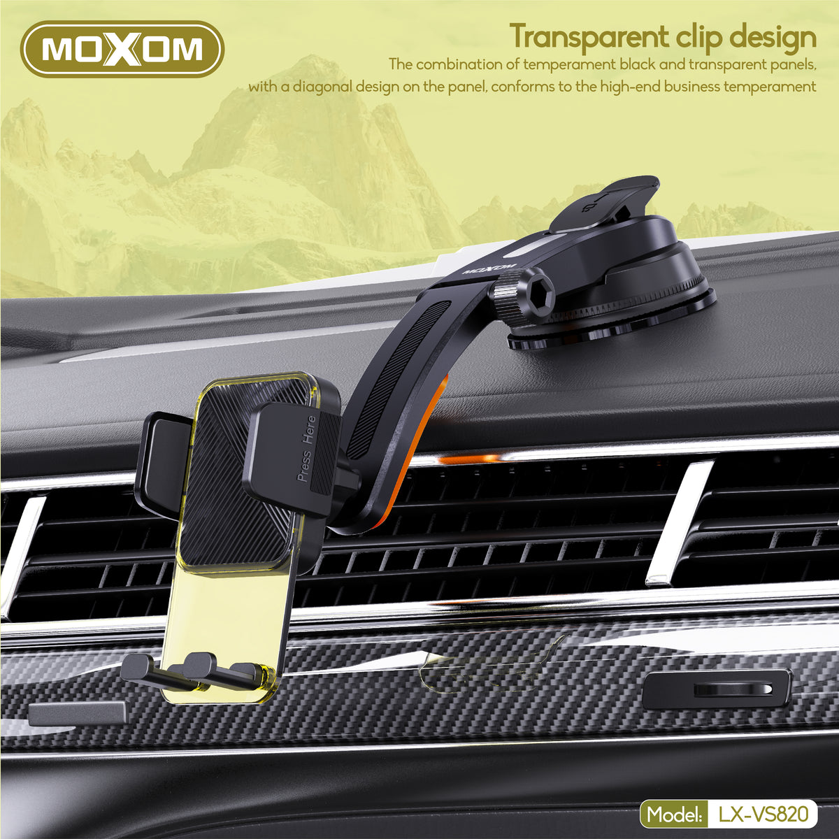 Transparent Splint Dashboard Phone Holder – MOXOM LX-VS820