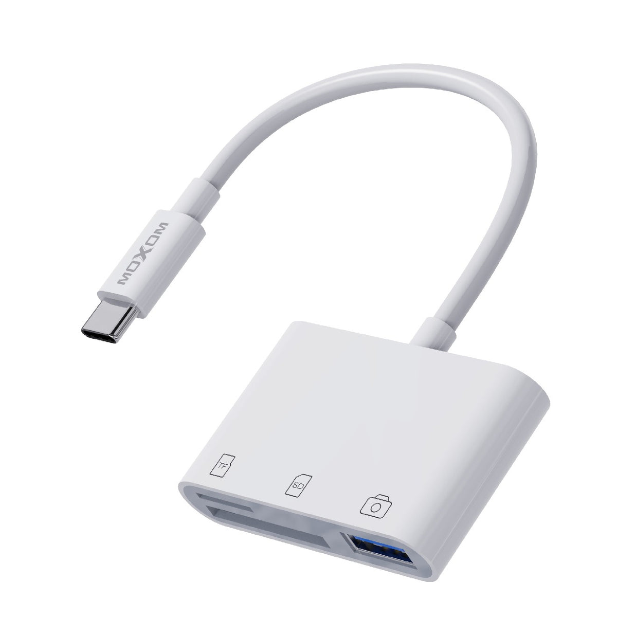 Moxom MX-AX49 3-in-1 Type-C OTG Adapter - white background