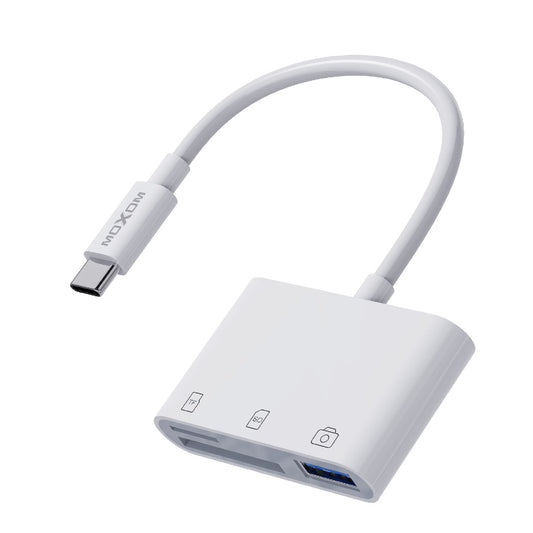Moxom MX-AX49 3-in-1 Type-C OTG Adapter - white background