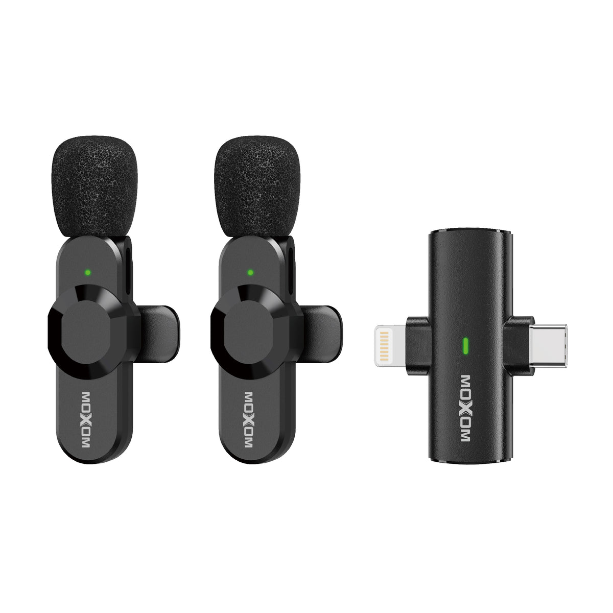MOXOM MX-AX78 Rhythm Dual Wireless Lavalier Microphones – 2 Mics, 25m Range, Type-C Charging
