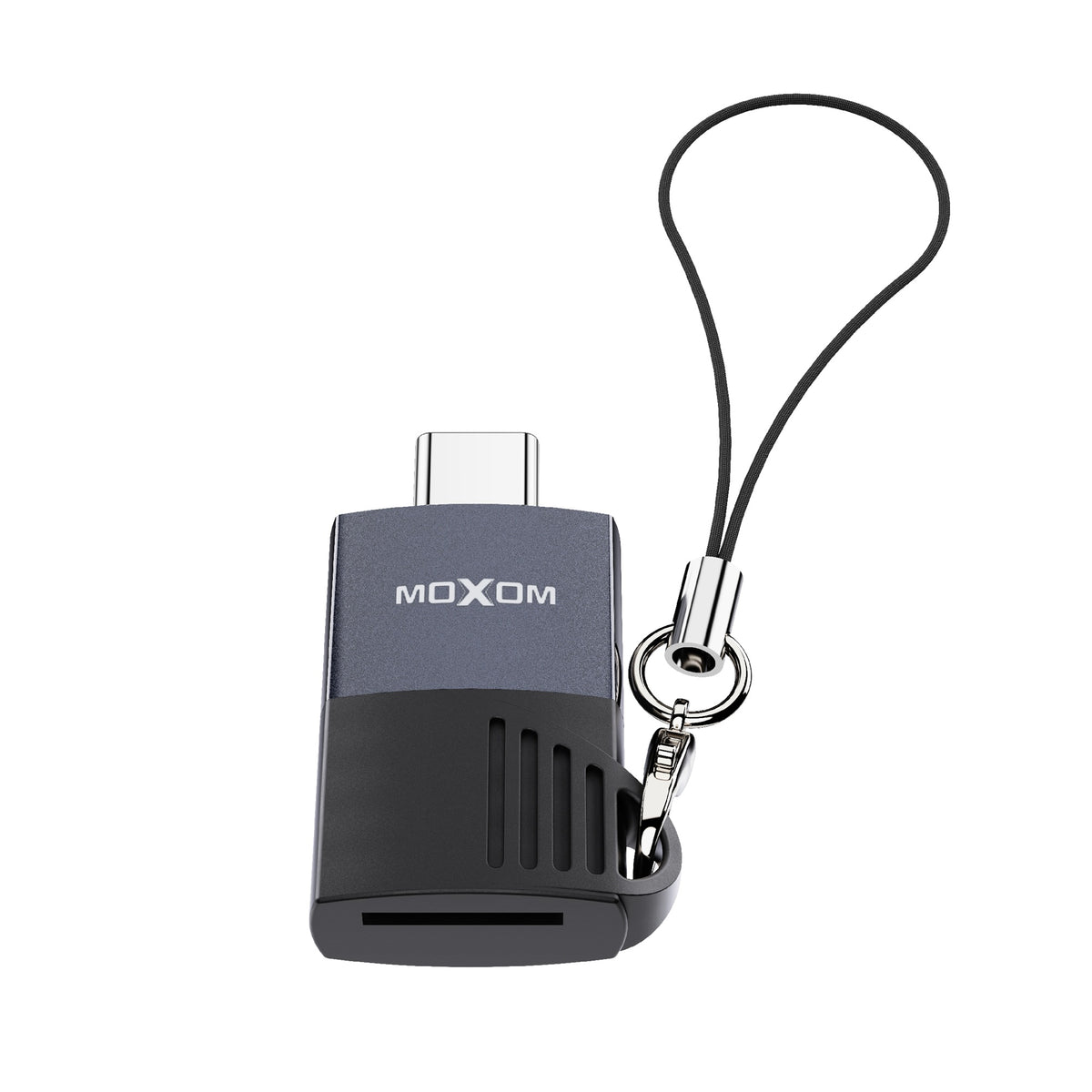 MOXOM MX-AX79 Type-C Card Reader – SD & microSD to Phone or Laptop, Zinc Alloy, USB 2.0