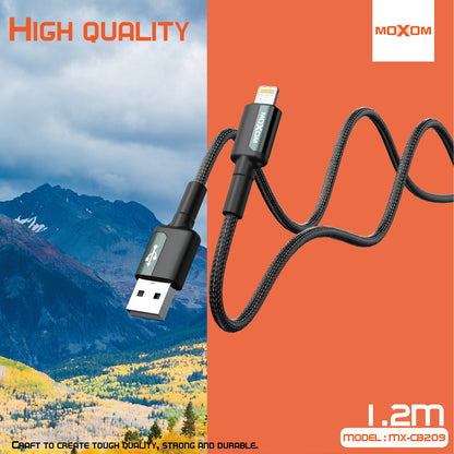 MOXOM MX-CB209 Strong Fast Charging Cable – Micro USB / Type-C / Lightning, Durable Build, 1.2m