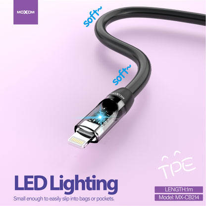 MOXOM MX-CB214 USB-C to Lightning Cable – 36W PD Fast Charging, Durable Everyday Use