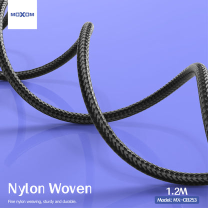 MOXOM MX-CB253 Mech USB-C to USB-C Cable – 60W PD Fast Charging, Reinforced Build, 1.2m