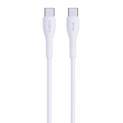 MOXOM MX-CB332 Bowling USB-C to USB-C Cable – PD 60W Fast Charging, Soft-Touch TPE, 1m, White