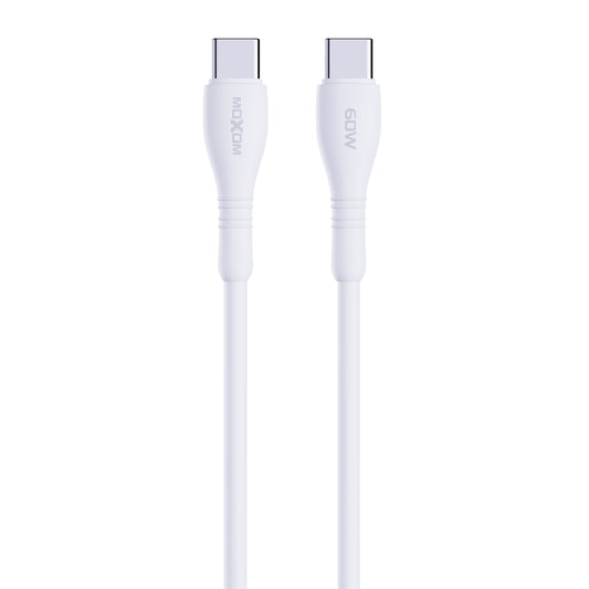 MOXOM MX-CB332 Bowling USB-C to USB-C Cable – PD 60W Fast Charging, Soft-Touch TPE, 1m, White