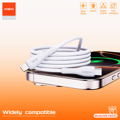 MOXOM MX-CB333 USB-C to Lightning Cable – 36W Fast Charging, 1m, for iPhone & iPad
