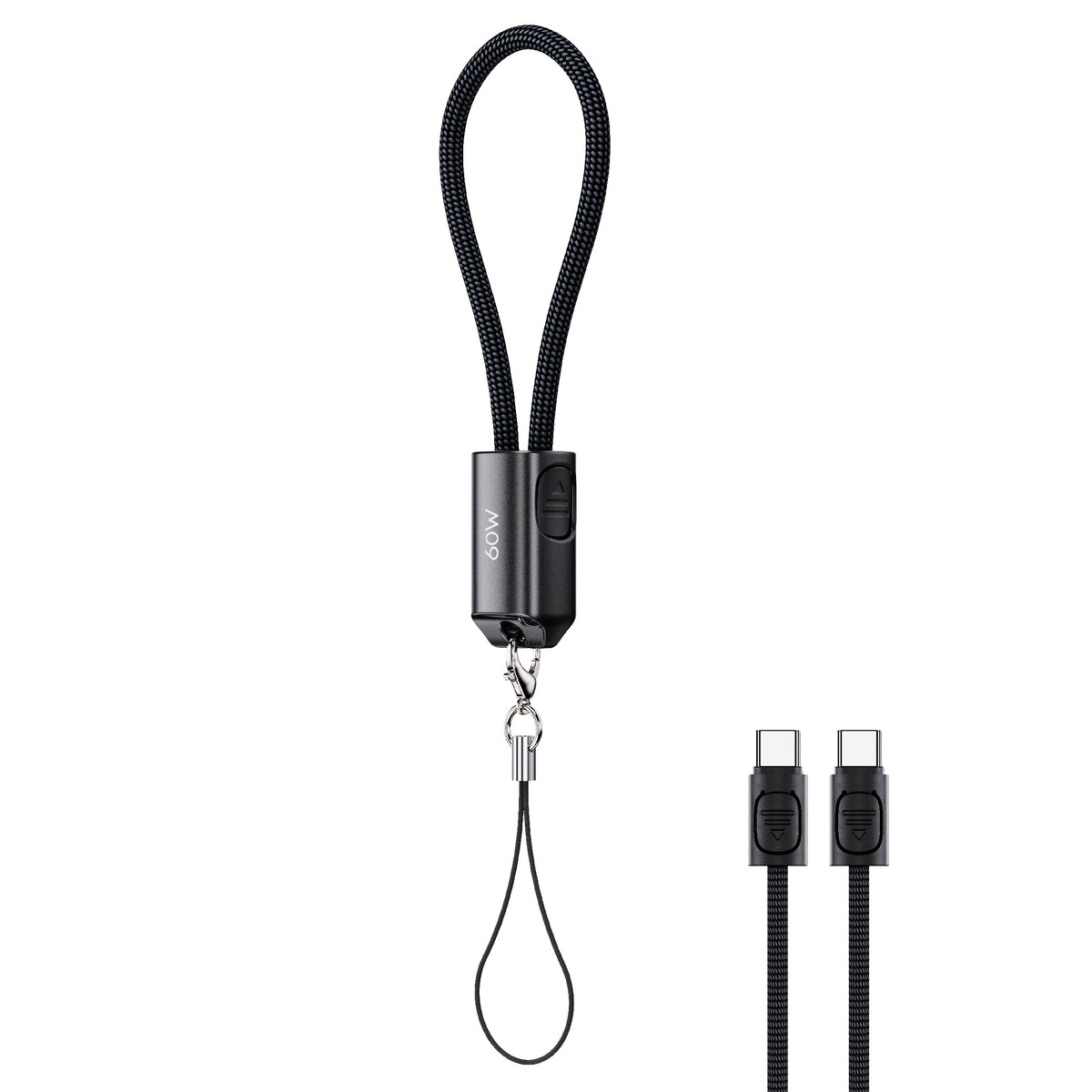 MOXOM MX-CB344 Keychain USB-C to USB-C Cable – 60W Fast Charging, Zinc Alloy & Nylon, 22cm