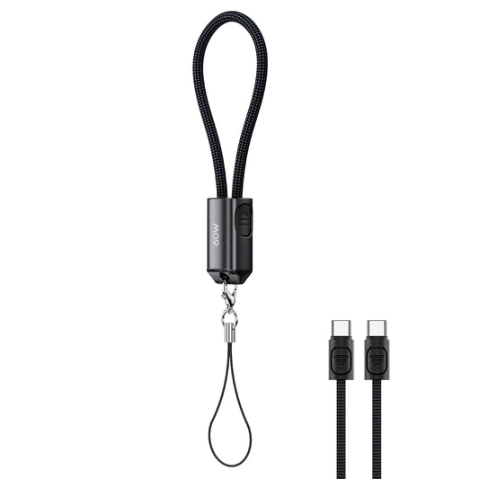 MOXOM MX-CB344 Keychain USB-C to USB-C Cable – 60W Fast Charging, Zinc Alloy & Nylon, 22cm