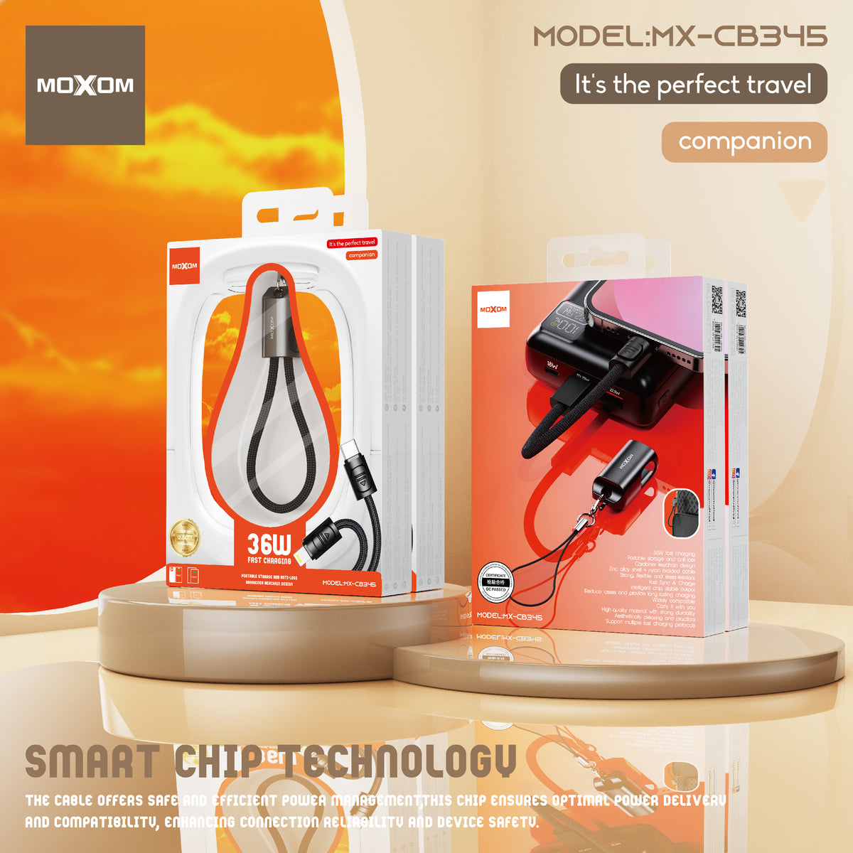 MOXOM MX-CB345 Keychain USB-C to Lightning Cable – 36W Fast Charging, Zinc Alloy & Nylon, 22cm