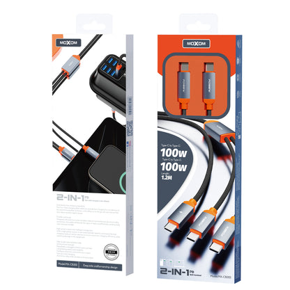 MOXOM MX-CB355 Meteor USB-C to USB-C Cable – PD 100W Fast Charging + Data, 1.2m, Black