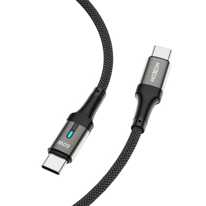 MOXOM MX-CB376 USB-C to USB-C Cable – 60W, Smart Auto Power-Off, Aluminium Shell, 1m