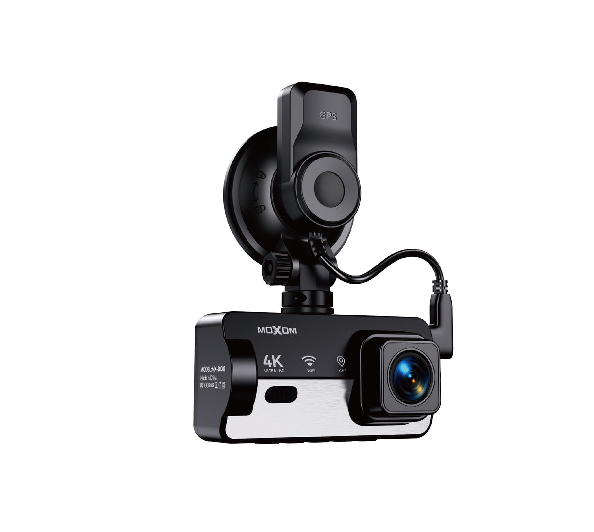 MOXOM MX-DC01 4K WiFi Dash Cam – 3.16" IPS Screen, App Control, GPS Support, 139° Wide Angle