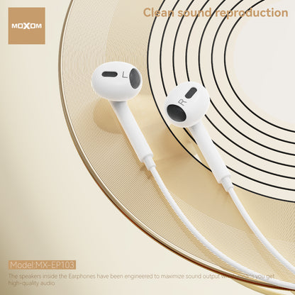 MOXOM MX-EP103 G4 USB-C Wired Earphones with Mic – 14mm Driver, Clear Calls, Plug & Play