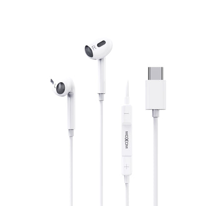 MOXOM MX-EP103 G4 USB-C Wired Earphones with Mic – 14mm Driver, Clear Calls, Plug & Play