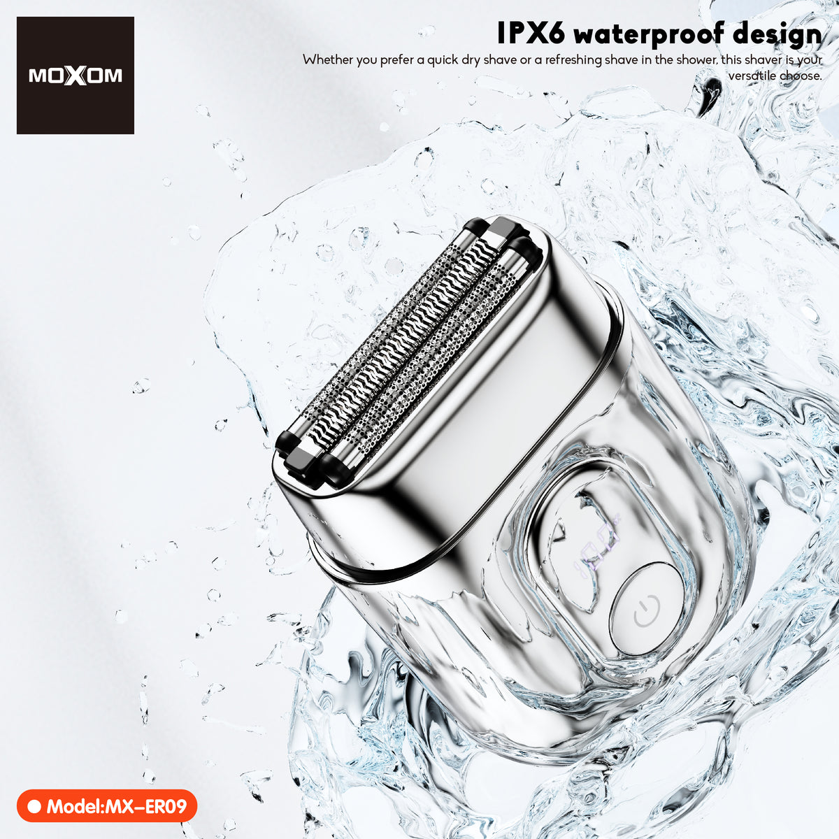 MOXOM MX-ER09 Cyber Mini Magnetic Electric Shaver – 80 Min Cordless, 1H Type-C Charge, Travel Size