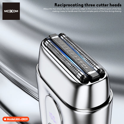 MOXOM MX-ER09 Cyber Mini Magnetic Electric Shaver – 80 Min Cordless, 1H Type-C Charge, Travel Size