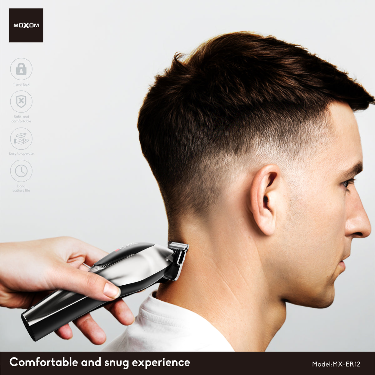 MOXOM MX-ER12 2-in-1 Electric Shaver & Beard Trimmer – Rechargeable, Close Shave & Precision Styling