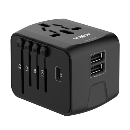 MOXOM MX-HC100M Multi-Nation Travel Adapter – 150+ Countries, Dual USB Charging, Built-In Fuse