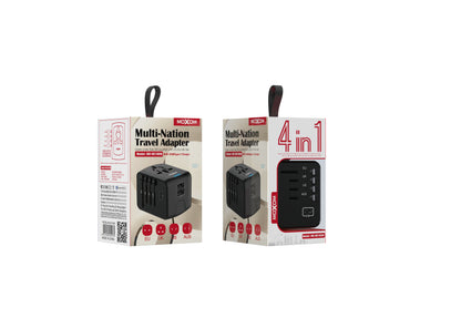 MOXOM MX-HC100M Multi-Nation Travel Adapter – 150+ Countries, Dual USB Charging, Built-In Fuse