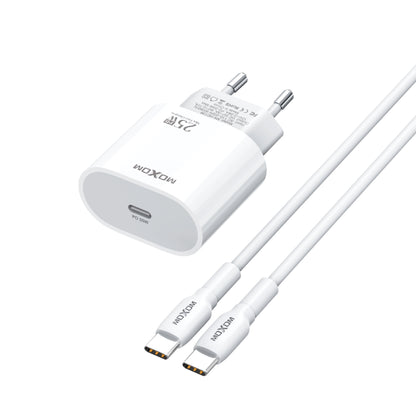 MOXOM MX-HC139 25W PD Fast Charger with Cable – USB-C Wall Plug + Type-C or Lightning Cable