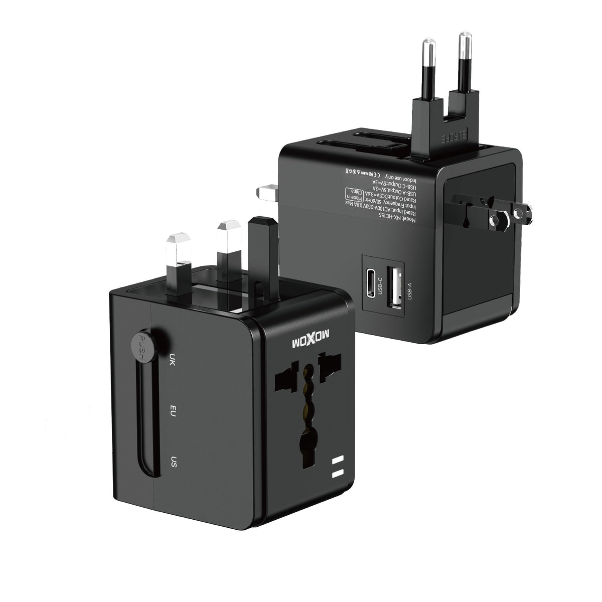 Moxom MX-HC155 Universal Travel Adapter Charger - white background