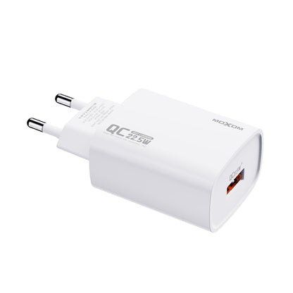 MOXOM MX-HC238 Prophet 22.5W Fast Charger – USB-A Quick Charging Wall Plug, EU Plug, White