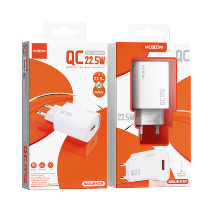 MOXOM MX-HC238 Prophet 22.5W Fast Charger – USB-A Quick Charging Wall Plug, EU Plug, White