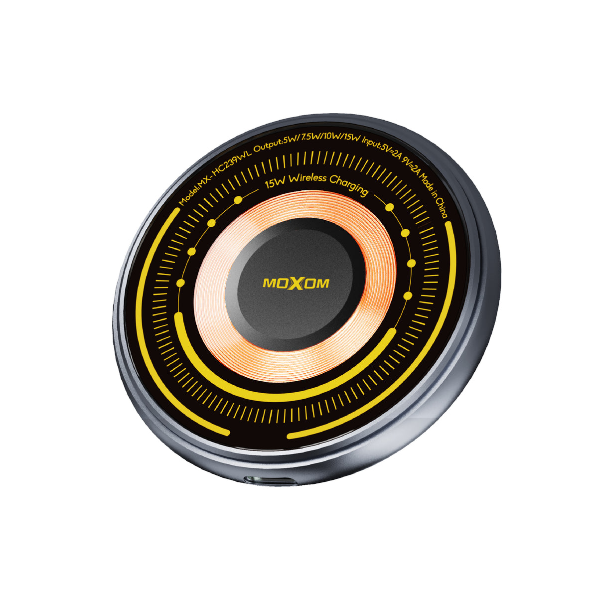 MOXOM MX-HC239WL Kernel 15W Magnetic Wireless Charger – MagSafe Compatible Puck, Cable Included