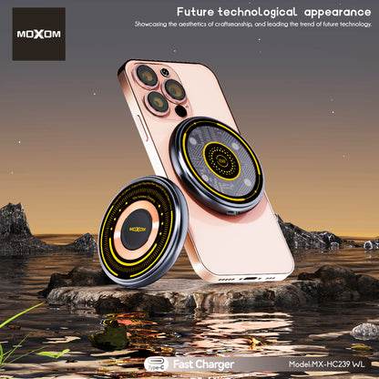 MOXOM MX-HC239WL Kernel 15W Magnetic Wireless Charger – MagSafe Compatible Puck, Cable Included