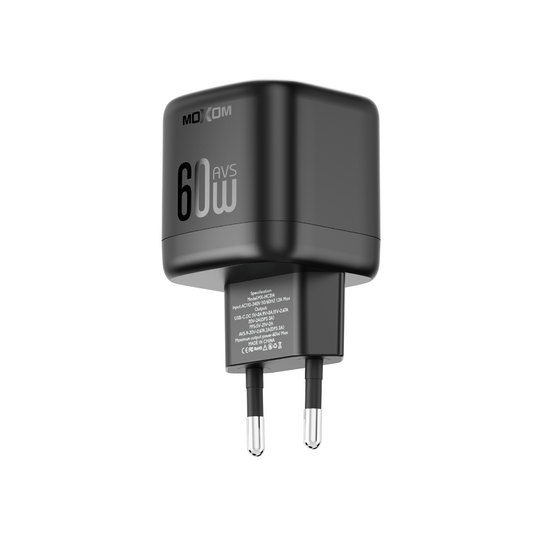 MOXOM MX-HC314 PD 40W USB-C Fast Wall Charger – PPS + AVS Support, EU Plug, Black