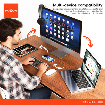 MOXOM MX-KB11 Slim Wireless Keyboard – for Phones & Tablets, Lightweight, Portable