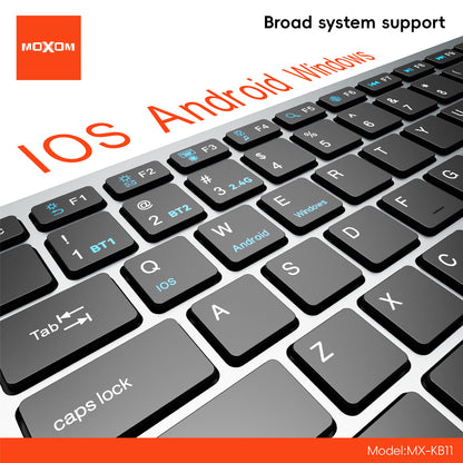 MOXOM MX-KB11 Slim Wireless Keyboard – for Phones & Tablets, Lightweight, Portable